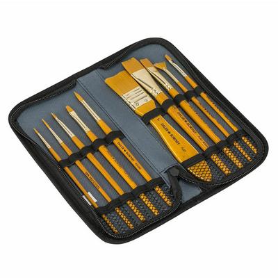 Daler Rowney Altın Taklonlu Sentetik Fırça Seti 10'Lu Çantalı
