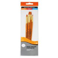 Daler Rowney 216920402 Altın Taklonlu Sentetik Fırça Seti 4'Lü