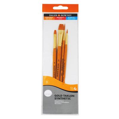 Daler Rowney 216920402 Altın Taklonlu Sentetik Fırça Seti 4'Lü