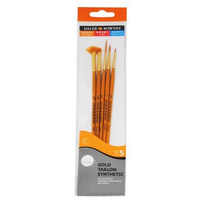 Daler Rowney 216920500 Altın Taklonlu Sentetik Fırça Seti 5'Li