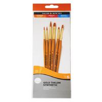 Daler Rowney 216920601 Altın Taklonlu Sentetik Fırça Seti 6'Lı