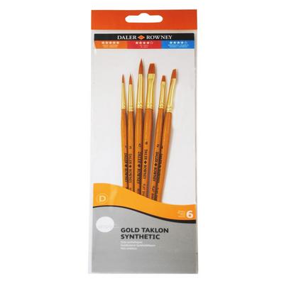 Daler Rowney 216920601 Altın Taklonlu Sentetik Fırça Seti 6'Lı