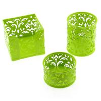 Metal Masaüstü Set 3'Lü Floral Yeşil