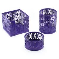 Metal Masaüstü Set 3'Lü Lines Mor