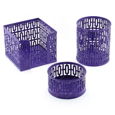 Metal Masaüstü Set 3'Lü Lines Mor