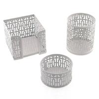 Metal Masaüstü Set 3'Lü Lines Beyaz