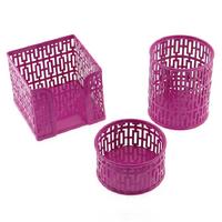 Metal Masaüstü Set 3'Lü Lines Pembe