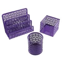 Metal Masaüstü Set Büyük 3'Lü Lines Mor