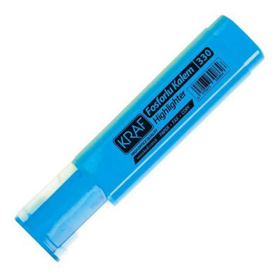 Kraf 330 Fosforlu Kalem Mavi
