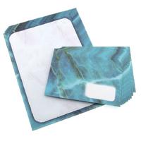 Fantazi Mektup Kağıdı Zarf Set 10'Lu Green Marble