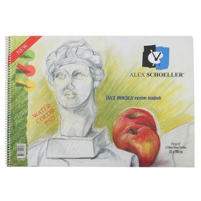 Alex Schoeller 35X50 İnce Grenli Resim Defteri 120Gr 25 Yaprak