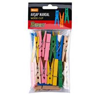 Brons Ahşap Mandal 4,5Cm Renkli