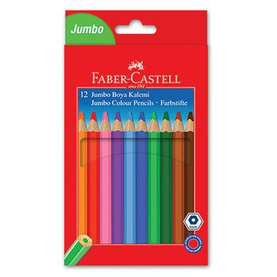 Faber-Castell Jumbo Kuru Boya Karton Kutu Tam Boy 12 Renk