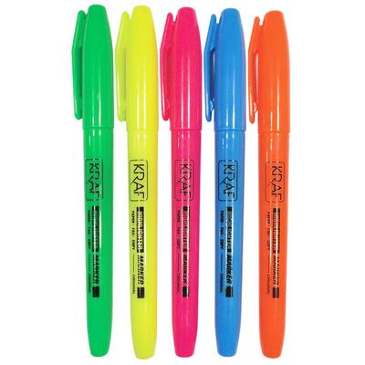 Kraf 340 Kalem Tipi Fosforlu Kalem 5 Renk Set