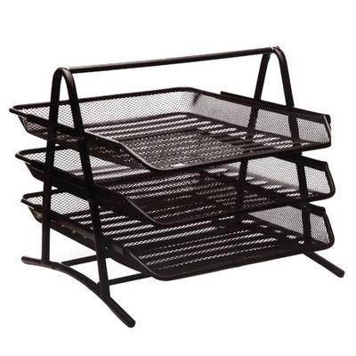 Kraf 460G Perfore Metal Evrak Rafı 3 Katlı Siyah