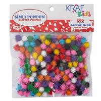 Metalik Simli Ponpon 1Cm 100'Lü