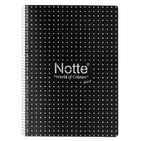 Notte Black Pp. Sp. Defter A4 60 Yaprak Kareli Gümüş