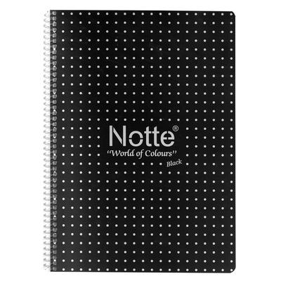 Notte Black Pp. Sp. Defter A4 60 Yaprak Kareli Gümüş