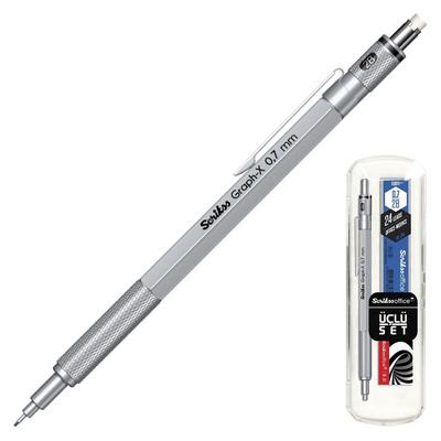 Scrikss Graph-X Versatil Kalem Üçlü Set 0,7Mm Saten Gri