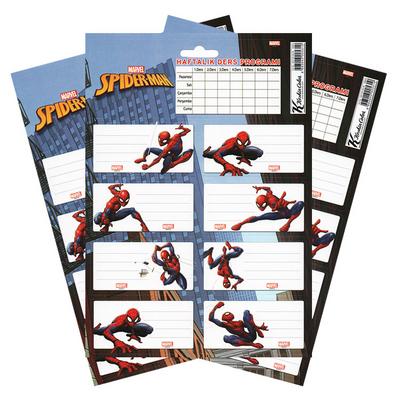 Spiderman Okul Etiketi 3'Lü Paket