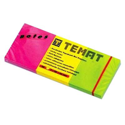 Temat Yapışkanlı Not Kağıdı 40X50mm 3'Lü Paket Renkli