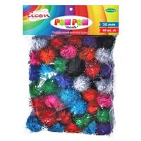 Metalik Simli Ponpon 3Cm 30 Adet Büyük Boy