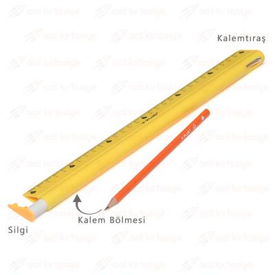 Y-Plus 30 Cm Cetvel Silgi Kalemtıraş Kalem Set