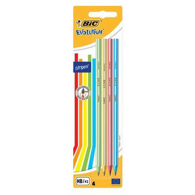 Bic Evolution Stripes Kurşun Kalem Hb 4'Lü Paket