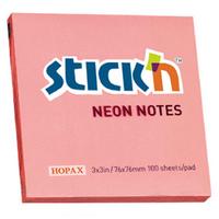 Hopax Stıck'n Yapışkanlı Not Kağıdı 76X76mm Neon Açık Pembe