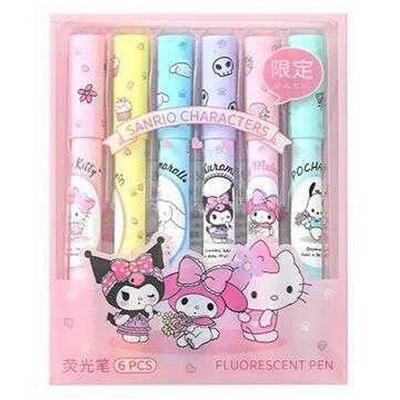 Kuromi Hello Kitty 3316 Fosforlu İşaretleme Kalemi 6'Lı Pastel Set