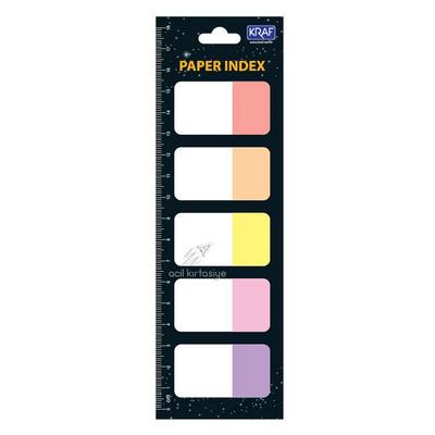 Kraf 1555 Yapışkanlı İndex Kağıdı 25X42mm 5X20 Yaprak