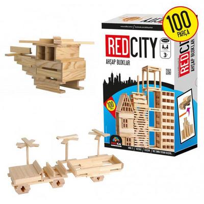 Redka Red City Ahşap Bloklar 100 Parça