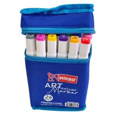 Mikro Zw-8001-24S Art Marker Çift Taraflı Marker Kalem Seti 24'Lü