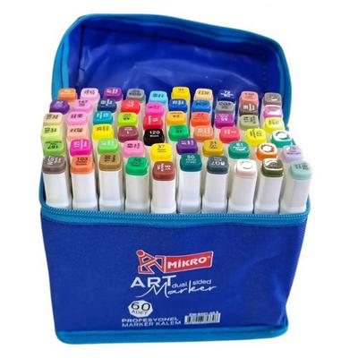 Mikro Zw-8001-60S Art Marker Çift Taraflı Marker Kalem Seti 60'Lı