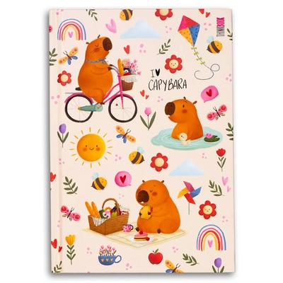 Thinkbook Tb-015 Sert Kapak Defter 14X20 208 Sayfa Çizgili Capybara Piknik