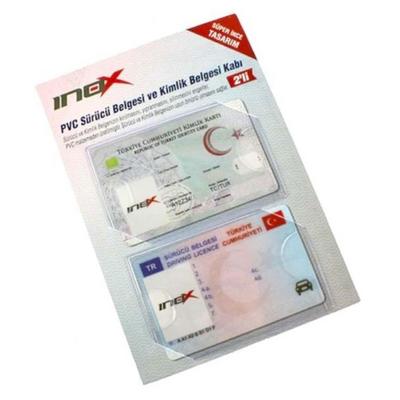 Inox Süper İnce Pvc Sürücü Belgesi Ve Kimlik Belgesi Kabı 2'Li