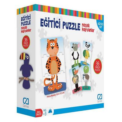 Ca Games Eğitici Puzzle 36 Parça Neşeli Hayvanlar