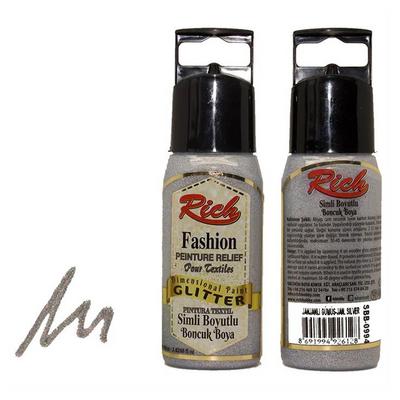 Rich Fashion Boyutlu Boncuk Boya 60Cc Simli Gümüş