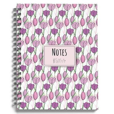 My Mia Art Mıa-002 Sert Kapaklı Spiralli Defter 14X20 192 Sayfa Çizgili Tulip-Midi