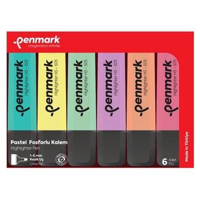 Penmark Fosforlu İşaretleme Kalemi 6 Renk Set Pastel