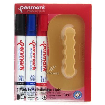 Penmark Hs-305-Tk3s Beyaz Yazı Tahtası Kalemi Ve Silgisi Set
