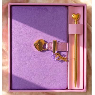 Victoria's Journals Hush Hush Kilitli Defter Kutulu Kalemli Set Mor