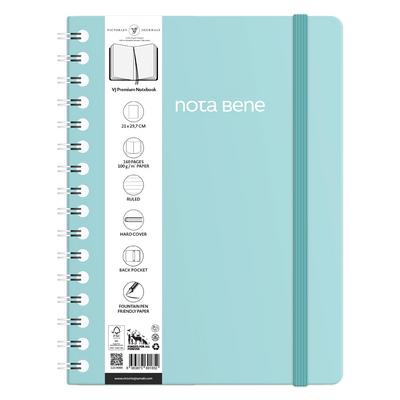 Victoria's Journals Premium Nota Bene A4 Spiralli Defter Çizgili Turkuaz