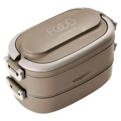 Vagon Life Bl10403-2S Çelik Hazneli Beslenme Kabı Lunchbox 1140Ml Kahve