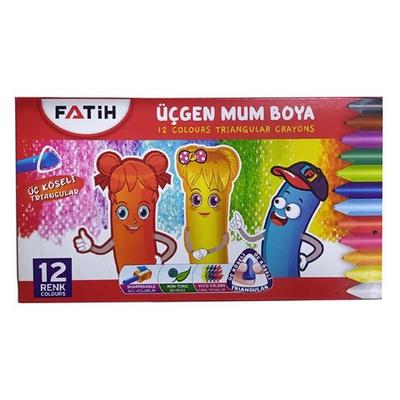 Fatih Üçgen Mum Boya 12 Renk