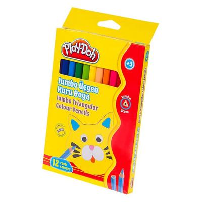 Play-Doh Jumbo Üçgen Kuru Boya Kalemi 12'Li