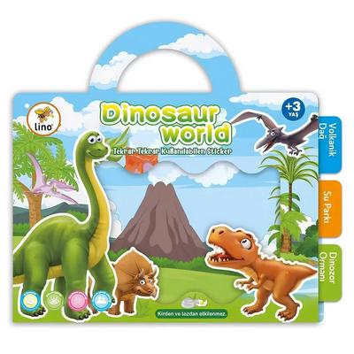 Lino Tekrar Kullanılabilen Sticker A5 Boy Dinosaur World