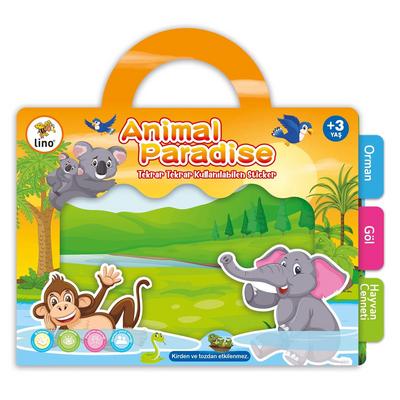 Lino Tekrar Kullanılabilen Sticker Seti A4 Boy Animal Paradise