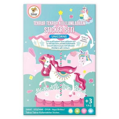 Lino Tekrar Kullanılabilen Sticker Seti A4 Boy Unicorns