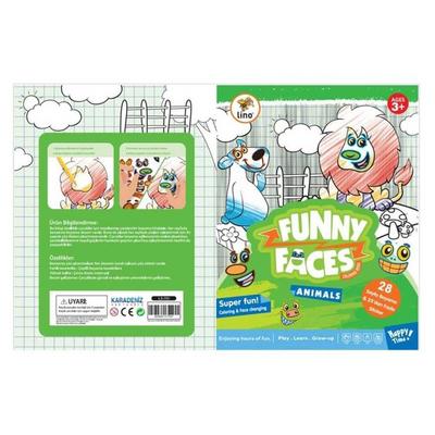 Lino Funny Faces Stickerlı Boyama Kitabı Hayvanlar